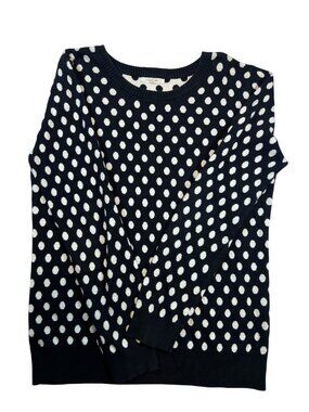 41 Hawthorn Black & White Polka Dot Sweater Size L — Playful, Lightweight